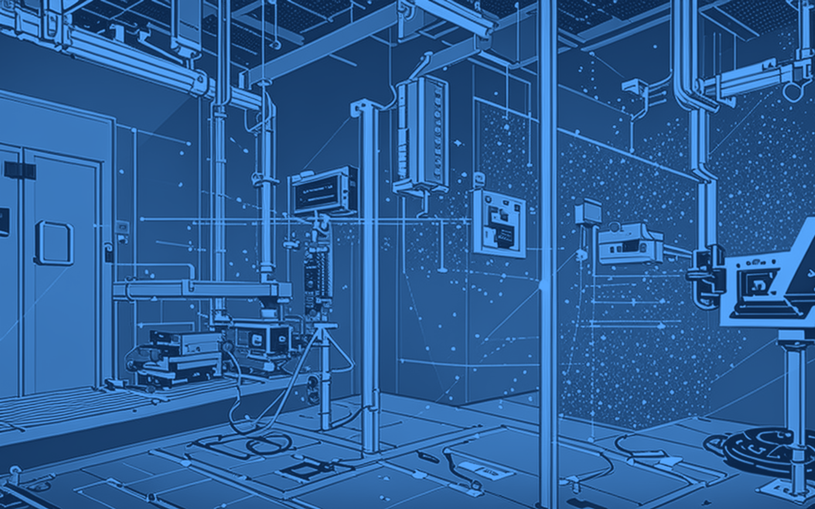 Duotone illustration of an isolated restore drill: a file restored inside a protected test chamber.